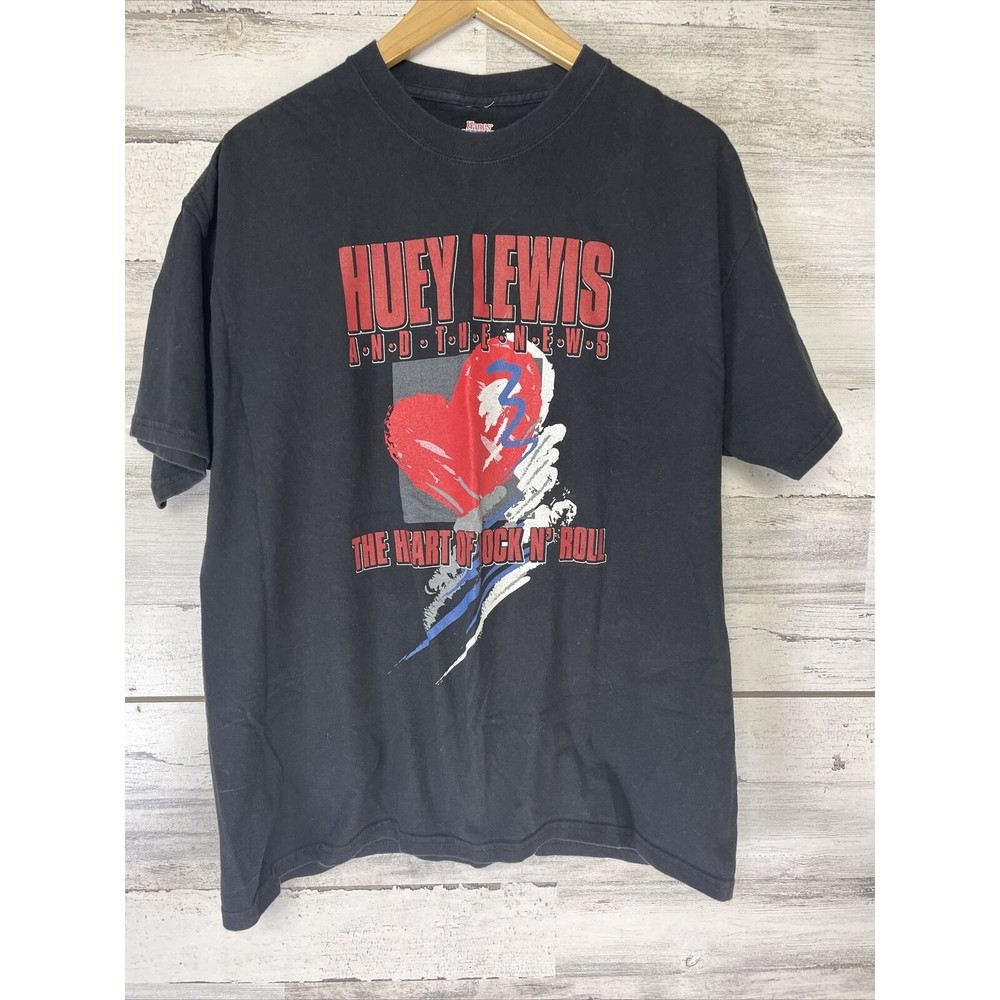 Huey Lewis and The News Heart of rock n roll black XL t shirt Hanes 30 Years